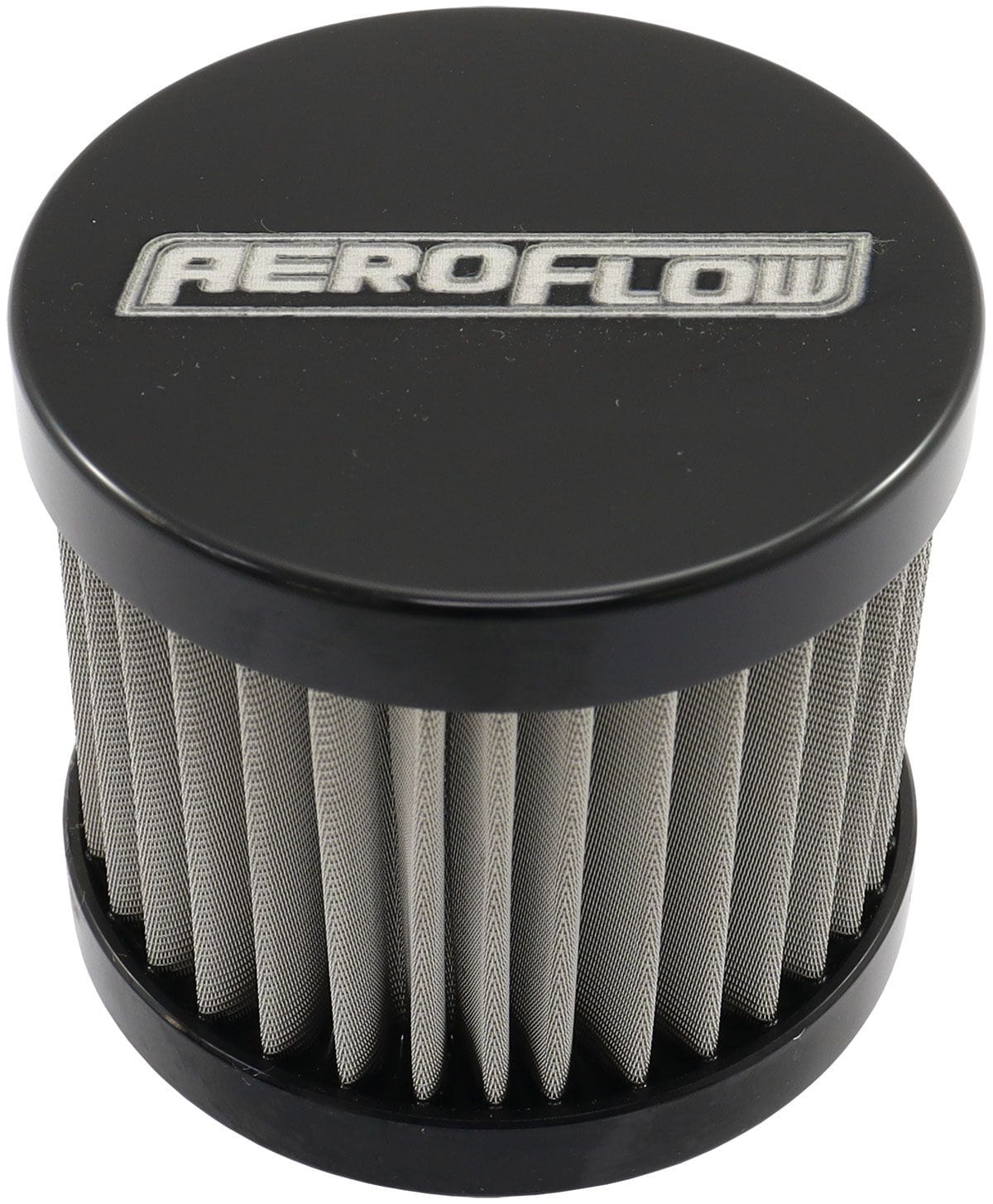 Aeroflow Performance Black Finish Aeroflow Stainless Steel Small Billet Breather with -10AN Female Thread AF77-2004BLK SR