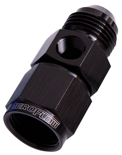 Aeroflow Performance Black Finish Aeroflow Straight Female to Male with 1/8" Port -6AN AF140-06BLK SR