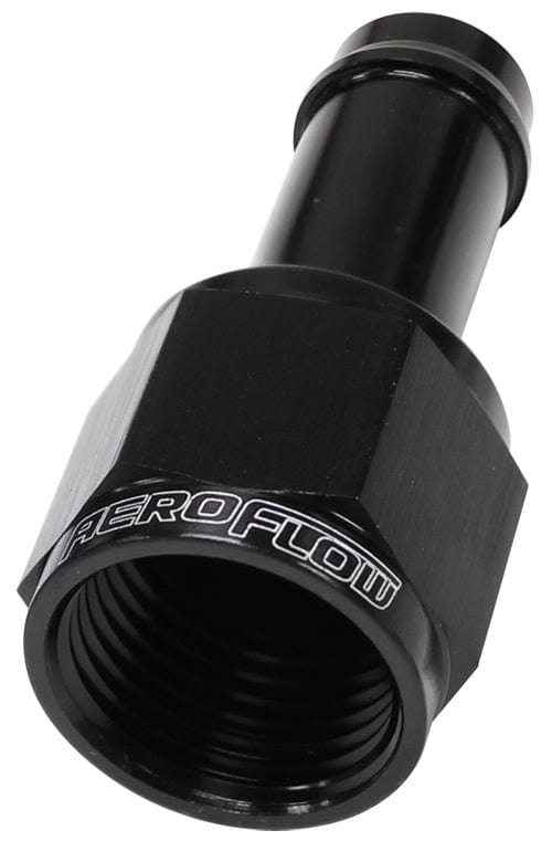 Aeroflow Performance Black Finish Aeroflow Straight Hose Barb 3/8" to -6AN Female AF411-06BLK SR