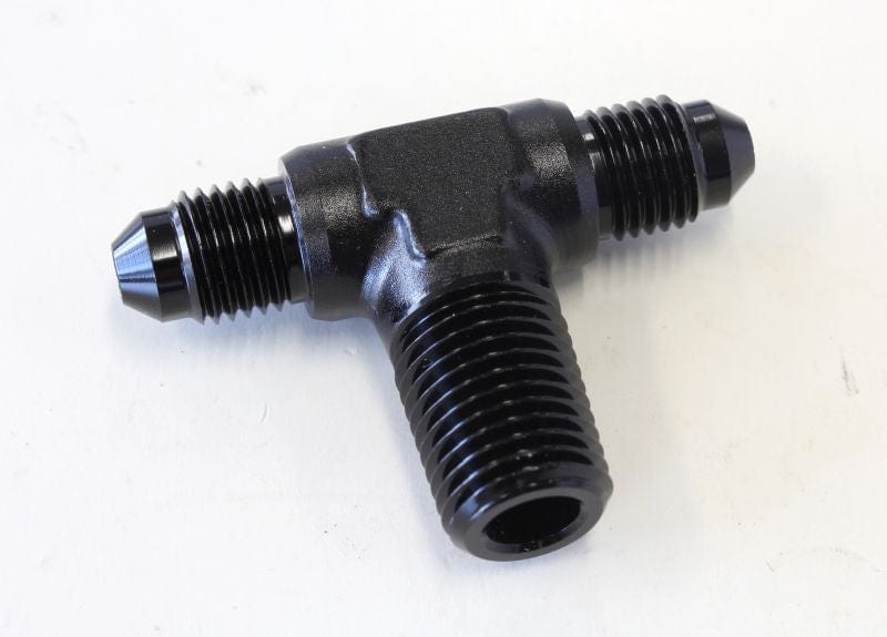 Aeroflow Performance Black Finish Aeroflow Tee with NPT On Side 1/4" to -4AN AF825-04-04BLK SR