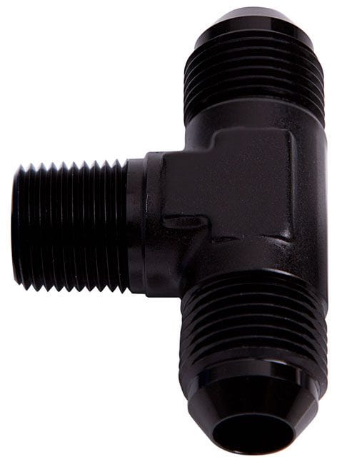 Aeroflow Performance Black Finish Aeroflow Tee with NPT On Side 3/4" to -12AN AF825-12BLK SR