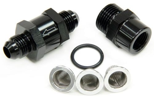 Aeroflow Performance Black Finish. Includes 30, 80 and 150 Micron Elements Aeroflow Inline Fuel & Oil Filter -3AN AF608-03BLK SR