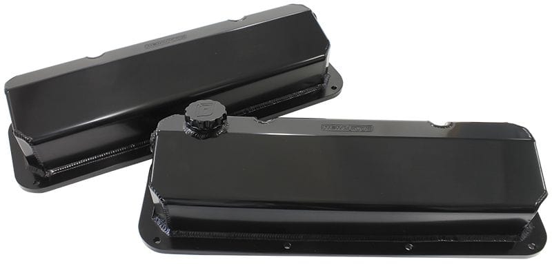 Aeroflow Performance Black Finish. Sold as a Pair Aeroflow Ford Cleveland Fabricated Billet Valve Covers AF77-5001BLK SR