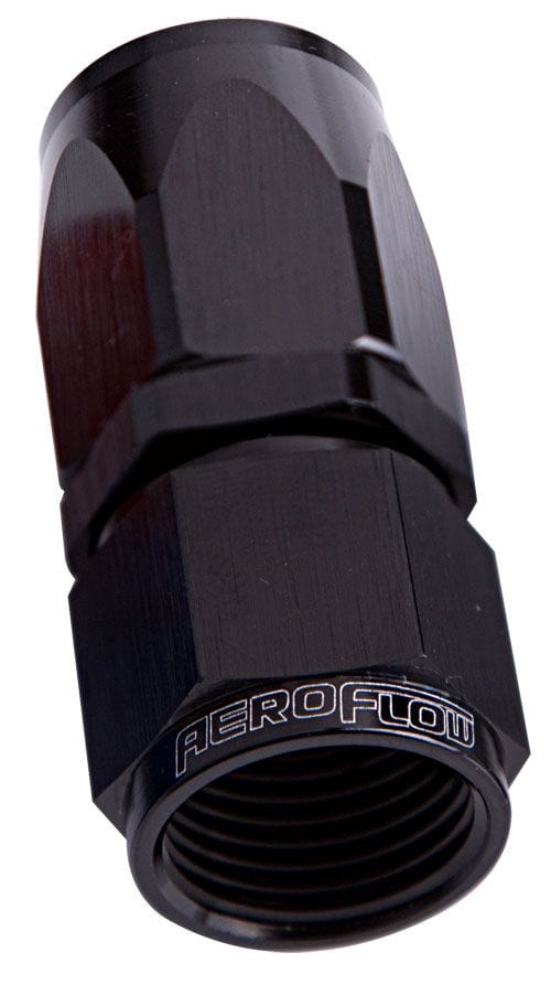 Aeroflow Performance Black Finish. Suit 100 & 450 Series Hose Aeroflow 100 / 150 Series Taper Style One Piece Full Flow Swivel Straight Hose End -8AN A SR