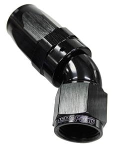 Aeroflow Performance Black Finish. Suit 100 & 450 Series Hose Aeroflow 150 Series Taper One-Piece Full Flow Swivel 45° Hose End -12AN AF152-12BLK SR