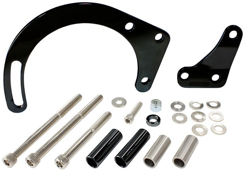 Aeroflow Performance Black Finish. Suit Small Block Chevy with Long Water Pump Aeroflow Low Mount Alternator Bracket AF64-4010BLK SR