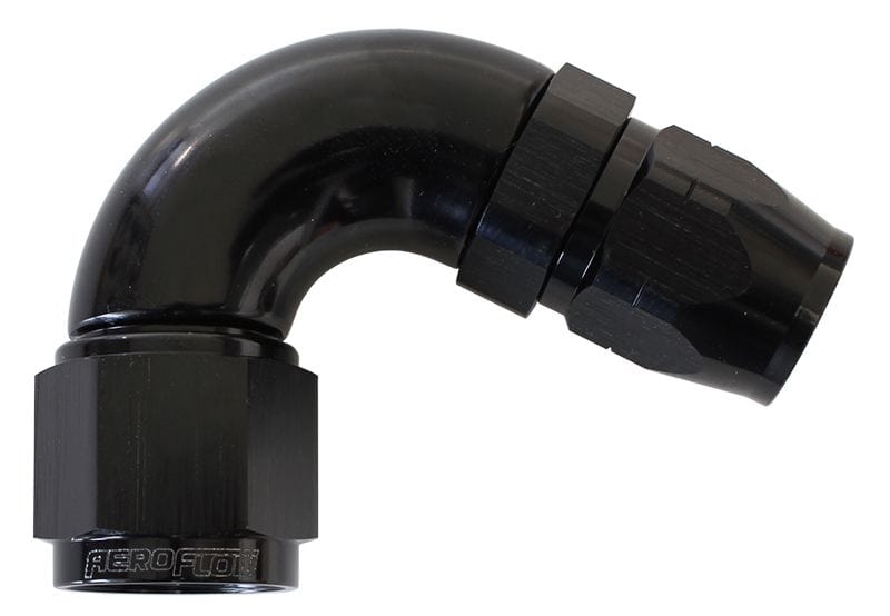 Aeroflow Performance Black Finish. Suits 100 & 450 Series Hose Aeroflow 550 Series Cutter Style One Piece Swivel 120° Stepped Hose End -16AN to -12 Hose SR