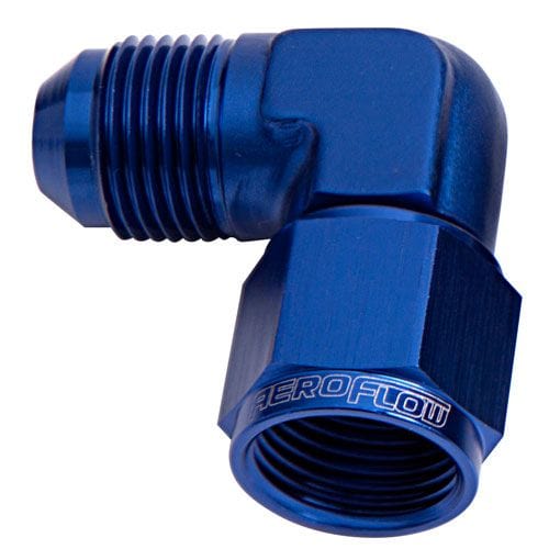 Aeroflow Performance Blue Finish Aeroflow 90° Female/Male Flare Swivel -4AN AF143-04 SR