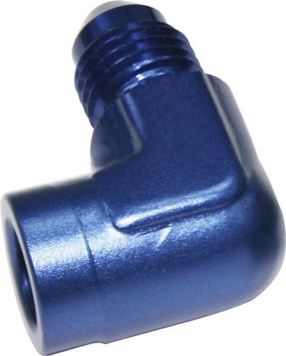 Aeroflow Performance Blue Finish Aeroflow 90° Female NPT to Male AN Adapter 1/8" to -3AN AF373-03 SR