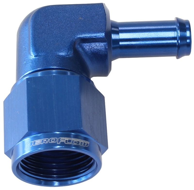 Aeroflow Performance Blue Finish Aeroflow 90° Hose Barb 5/16" to -6AN AF413-06-05 SR