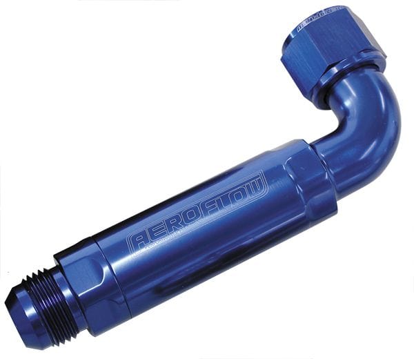 Aeroflow Performance Blue Finish Aeroflow 90° Inline Scavenge Filter -12AN AF64-4100 SR