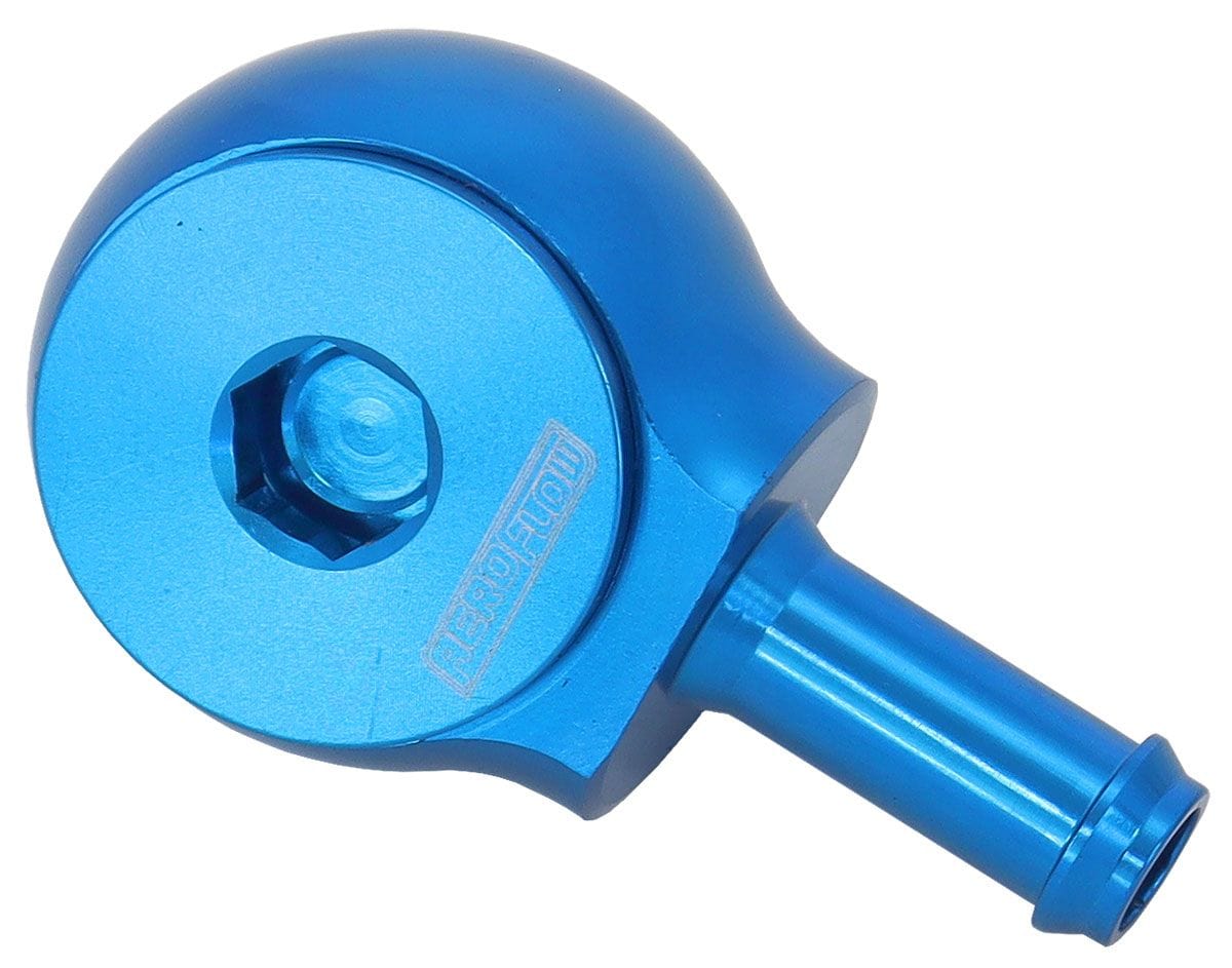 Aeroflow Performance Blue Finish Aeroflow 90° Low Profile -6ORB to 3/8" Barb AF959-06-06 SR