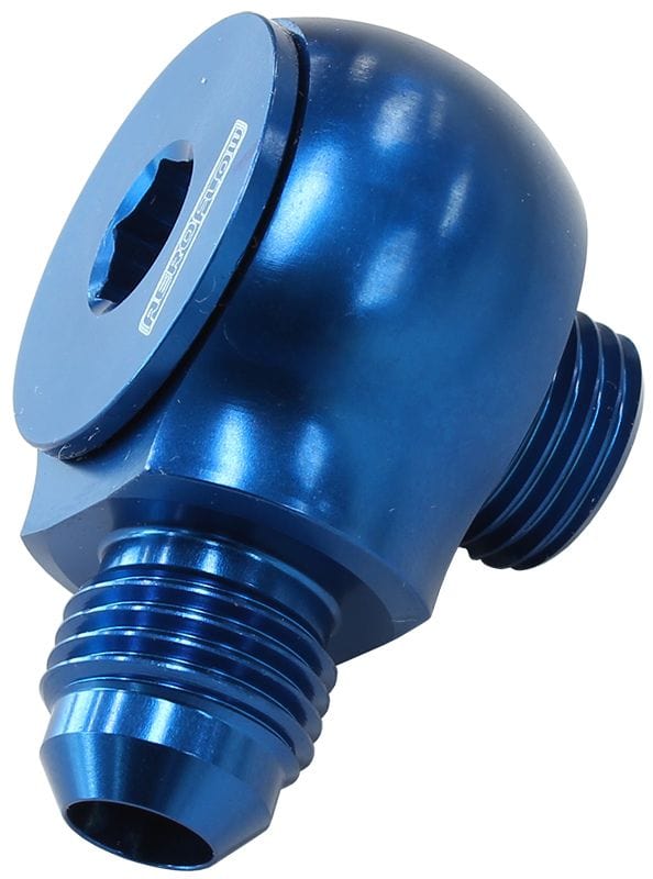 Aeroflow Performance Blue Finish Aeroflow 90° Low Profile -8ORB to -8AN Male Adapter AF909-08 SR