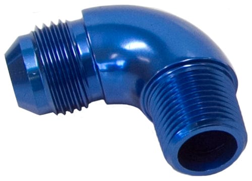 Aeroflow Performance Blue Finish Aeroflow 90° NPT to AN Full Flow Adapter 1/8" to -3AN AF522-03 SR