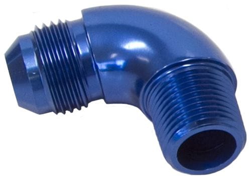 Aeroflow Performance Blue Finish Aeroflow 90° NPT to AN Full Flow Adapter 1" to -16AN AF522-16 SR