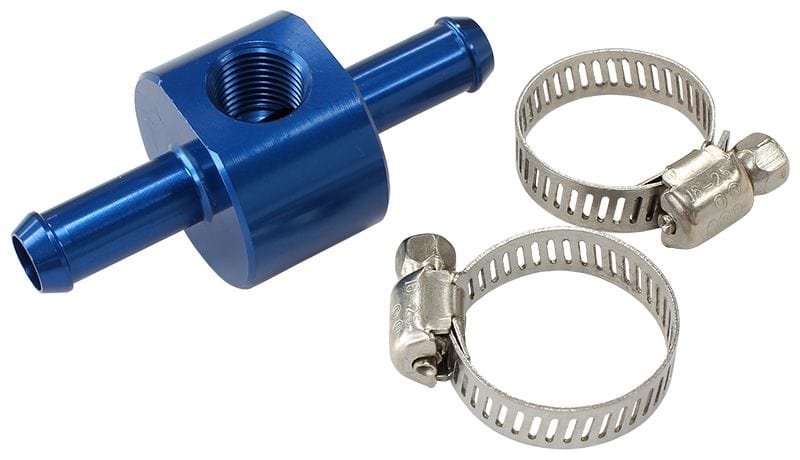 Aeroflow Performance Blue Finish Aeroflow Inline 5/16" Barb Adapter with 1/8" Port AF138-05 SR