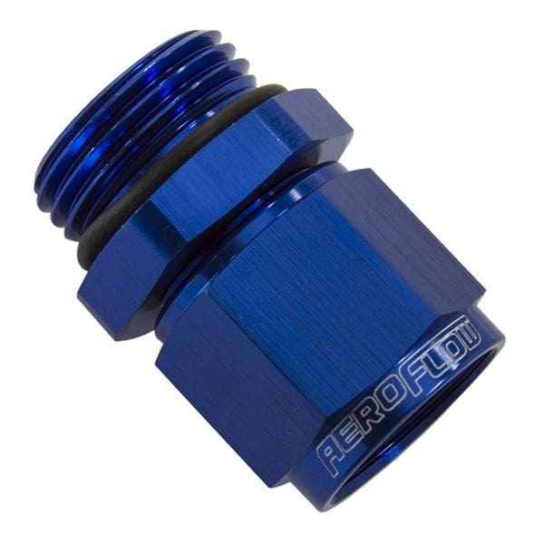 Aeroflow Performance Blue Finish Aeroflow Male -12 ORB to Female -12AN Swivel Adapter AF907-12 SR