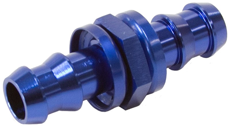 Aeroflow Performance Blue Finish Aeroflow Male to Male Barb Push Lock Adapter 8mm (5/16") to -6 AF410-06-05 SR