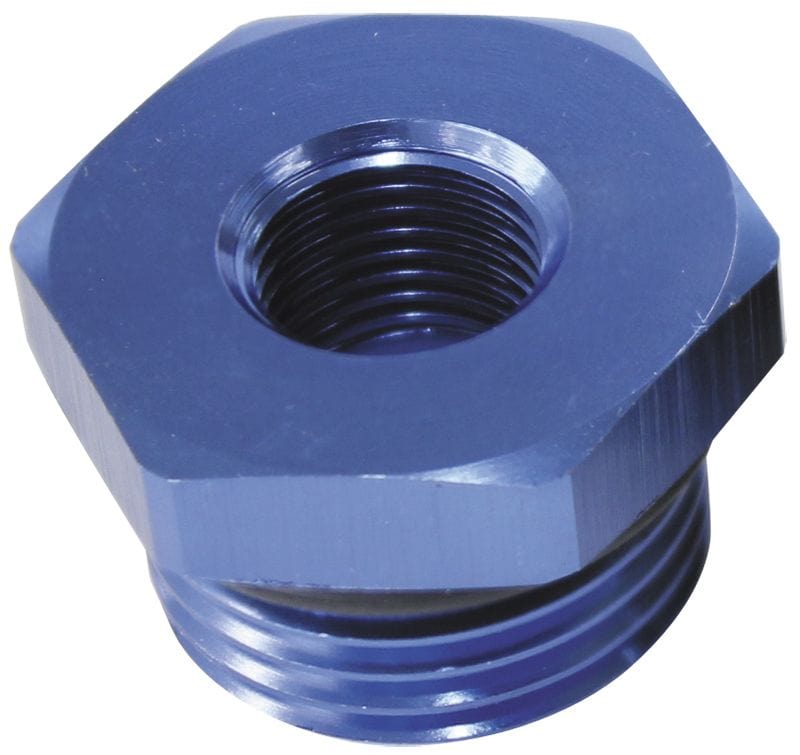 Aeroflow Performance Blue Finish. Aeroflow ORB Port Reducer -6ORB to 1/8" AF912-P06-02 SR