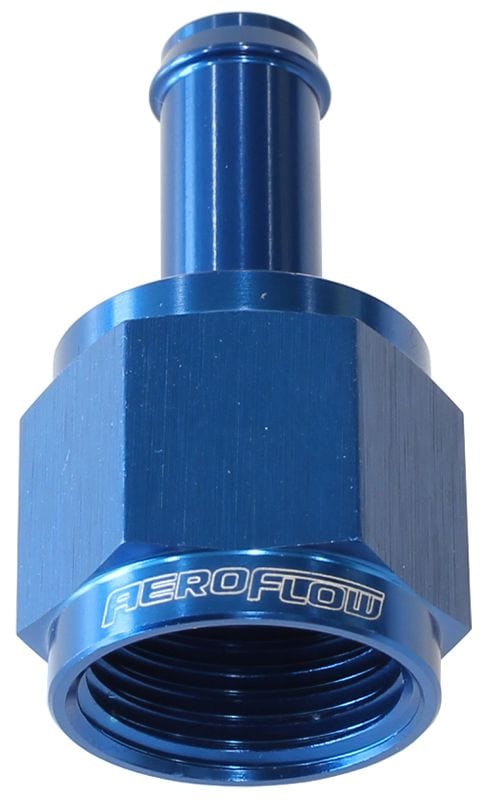 Aeroflow Performance Blue Finish Aeroflow Straight Hose Barb 3/8" to -8AN Female AF411-08-06 SR