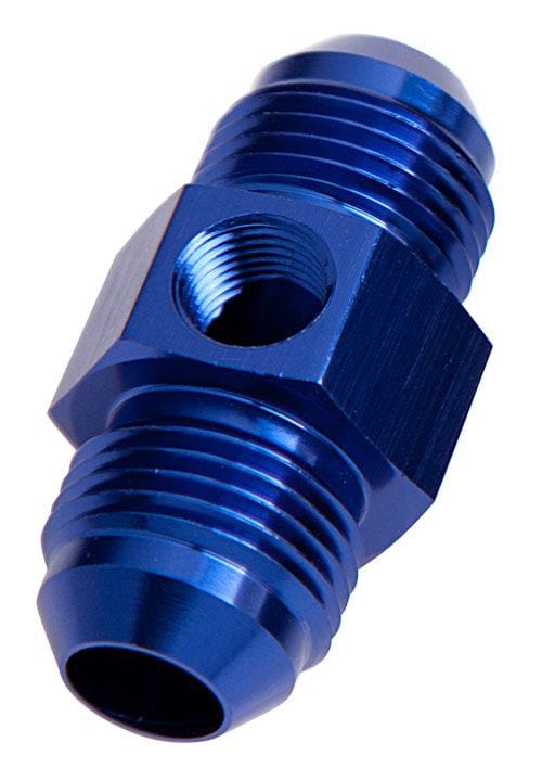 Aeroflow Performance Blue Finish Aeroflow Straight Male to Male with 1/8" Port -12AN AF141-12 SR