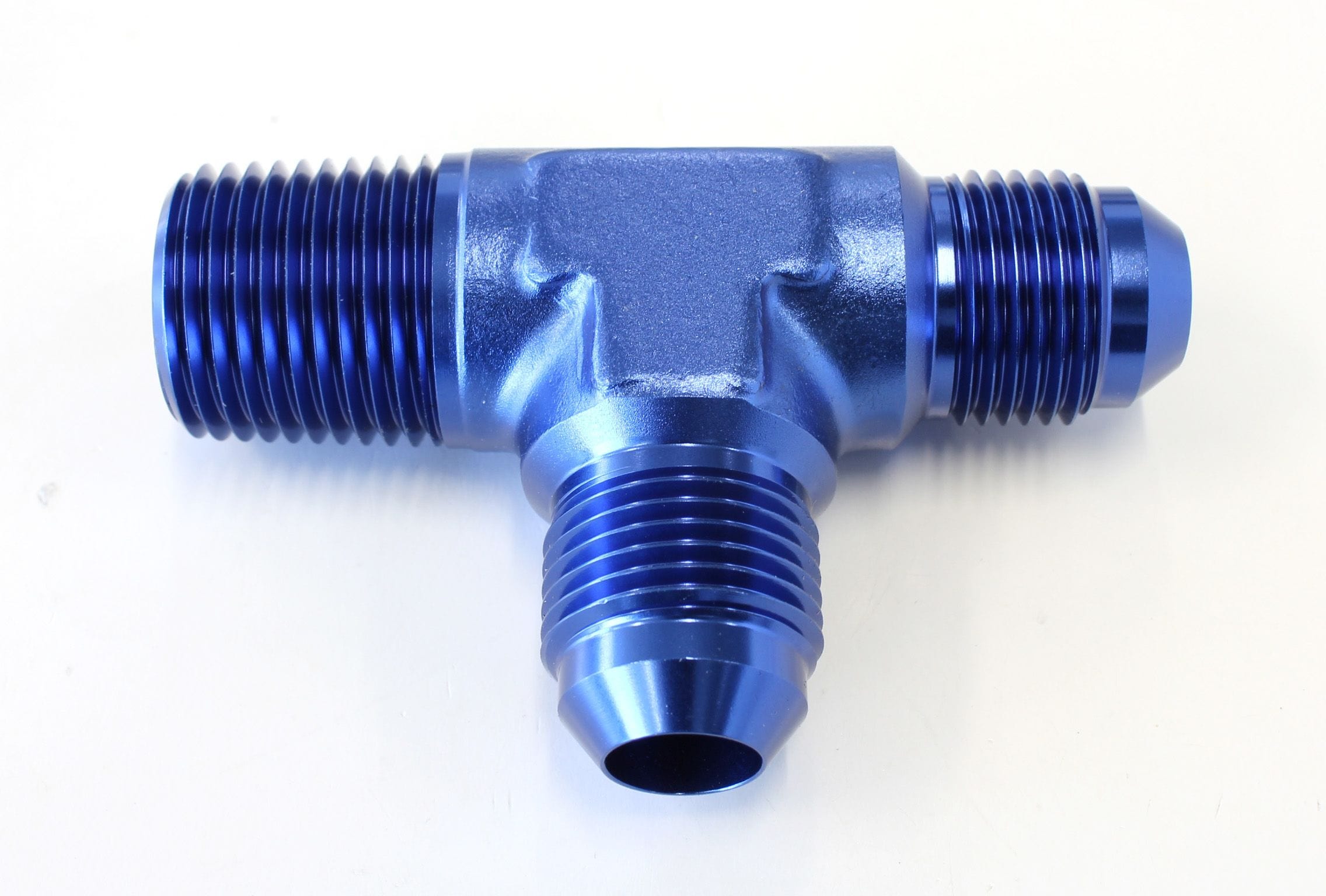 Aeroflow Performance Blue Finish Aeroflow Tee with NPT On Run 1/2" to -8AN AF826-08-08 SR