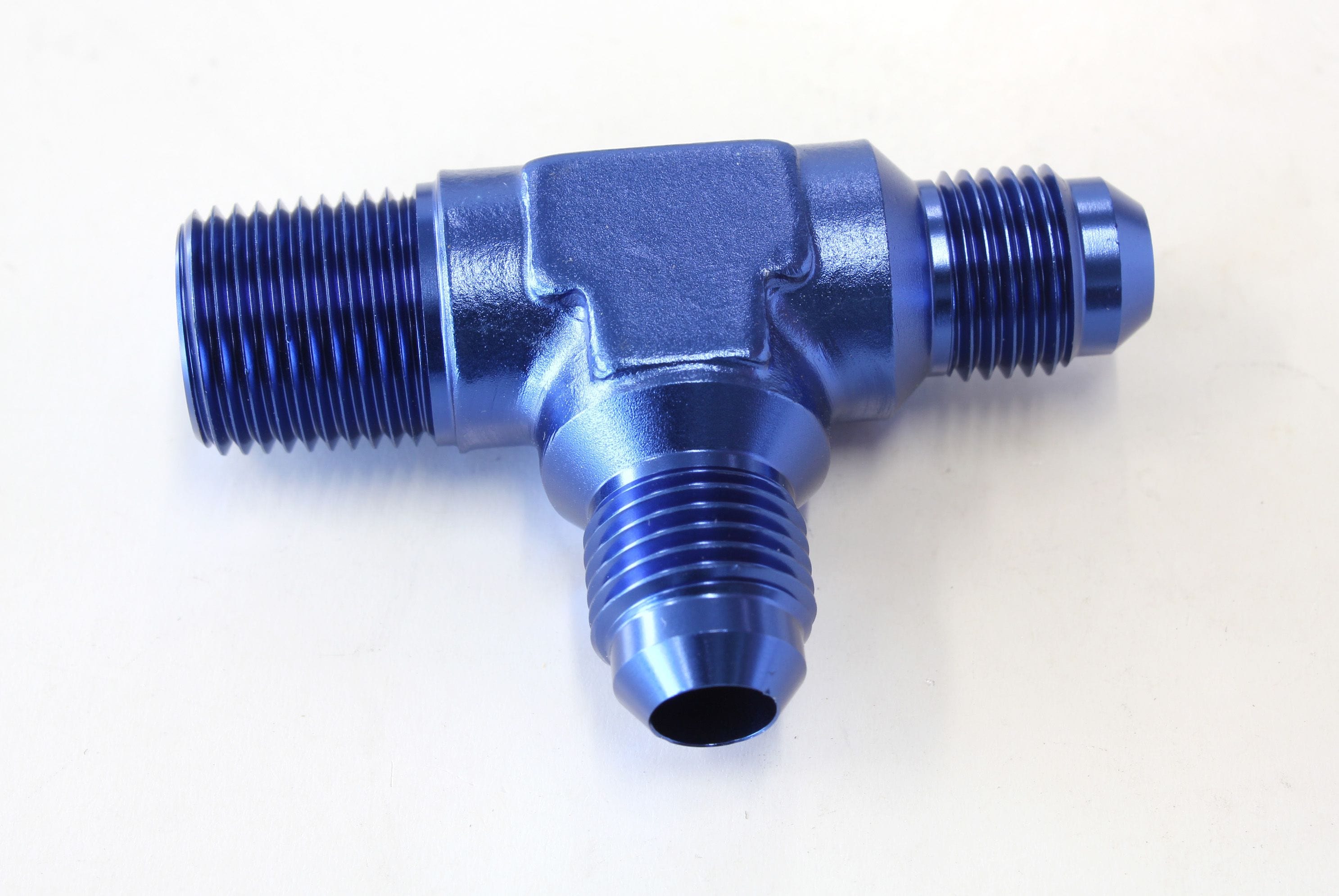 Aeroflow Performance Blue Finish Aeroflow Tee with NPT On Run 3/8" to -6AN AF826-06-06 SR