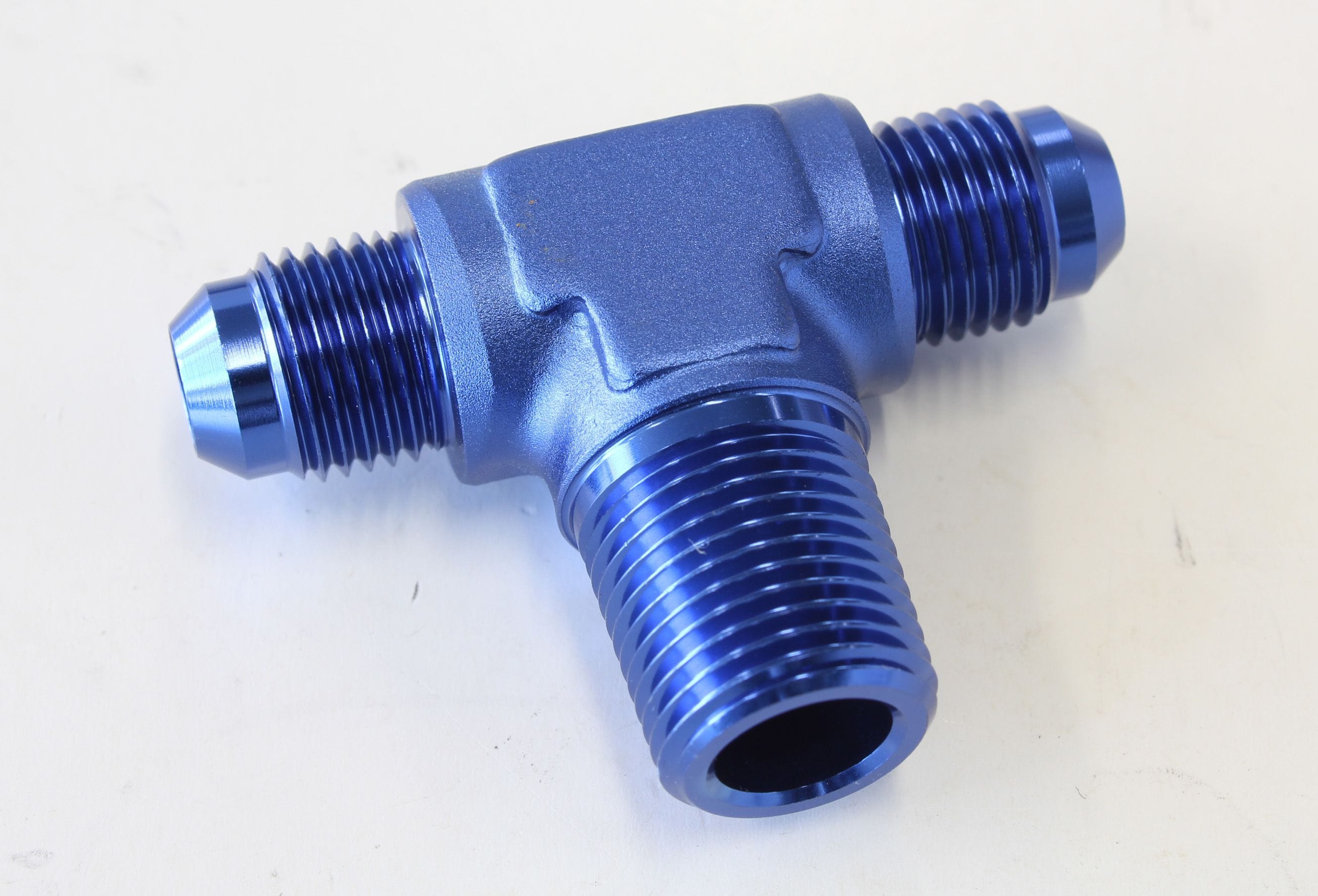 Aeroflow Performance Blue Finish Aeroflow Tee with NPT On Side 3/8" to -6AN AF825-06-06 SR