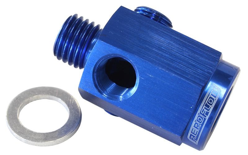 Aeroflow Performance Blue Finish. M16 x 1.5 Thread Aeroflow Metric Extension with 1/8" Port AF810-M16-02 SR