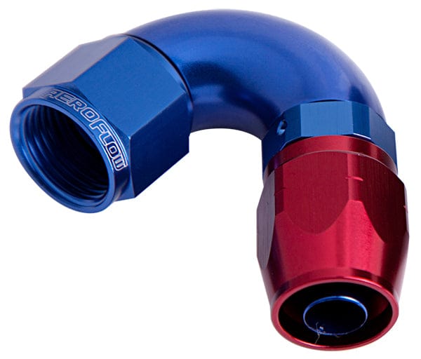 Aeroflow Performance Blue/Red Finish. Suits 100 & 450 Series Hose Aeroflow 550 Series Cutter One-Piece Full Flow Swivel 120° Hose End -4AN AF554-04 SR
