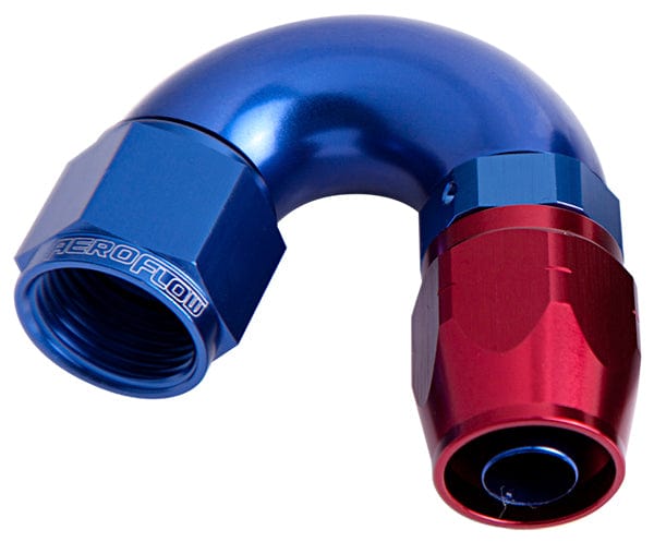 Aeroflow Performance Blue/Red Finish. Suits 100 & 450 Series Hose Aeroflow 550 Series Cutter One-Piece Full Flow Swivel 150° Hose End -4AN AF555-04 SR
