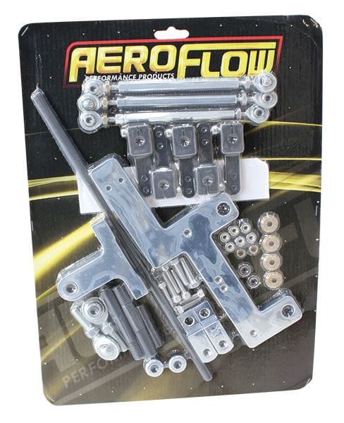 Aeroflow Performance Elite Chrome Finish. Suits Sideways Mounted Carburettors Aeroflow 4150 Series Dual Carburettor Blower Linkage Kit AF42-1070 SR