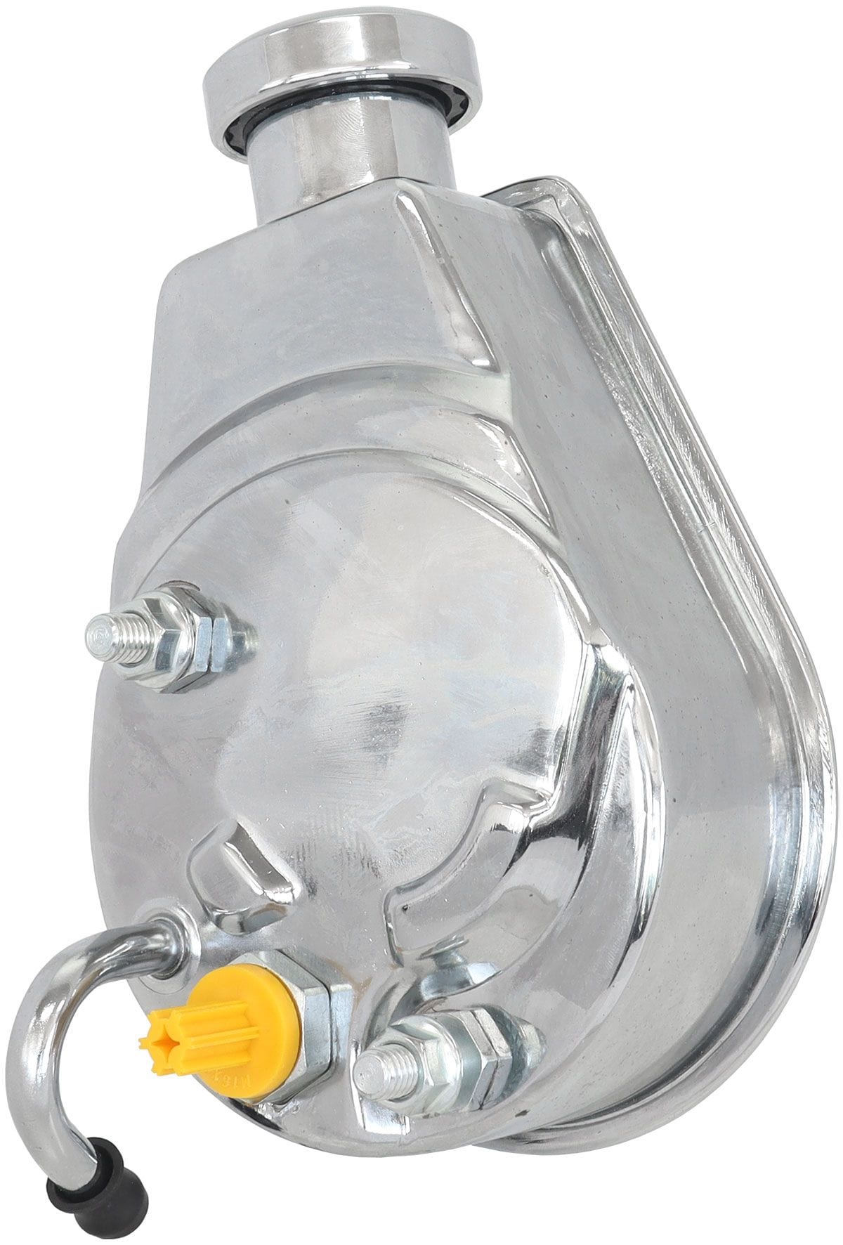 Aeroflow Performance GM Saginaw Pump with No Pulley Aeroflow Saginaw Power Steering Pump - Chrome Finish AF83-1000 SR