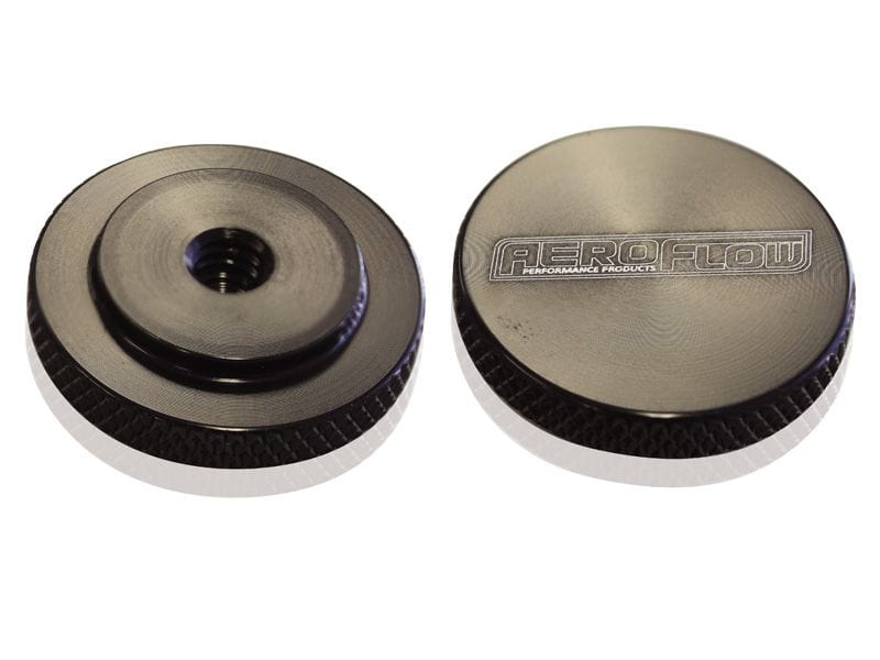 Aeroflow Performance Low profile perfect for tight clearance applications, 1/4" UNC Aeroflow Black Billet Air Cleaner Nut AF55-1002BLK SR
