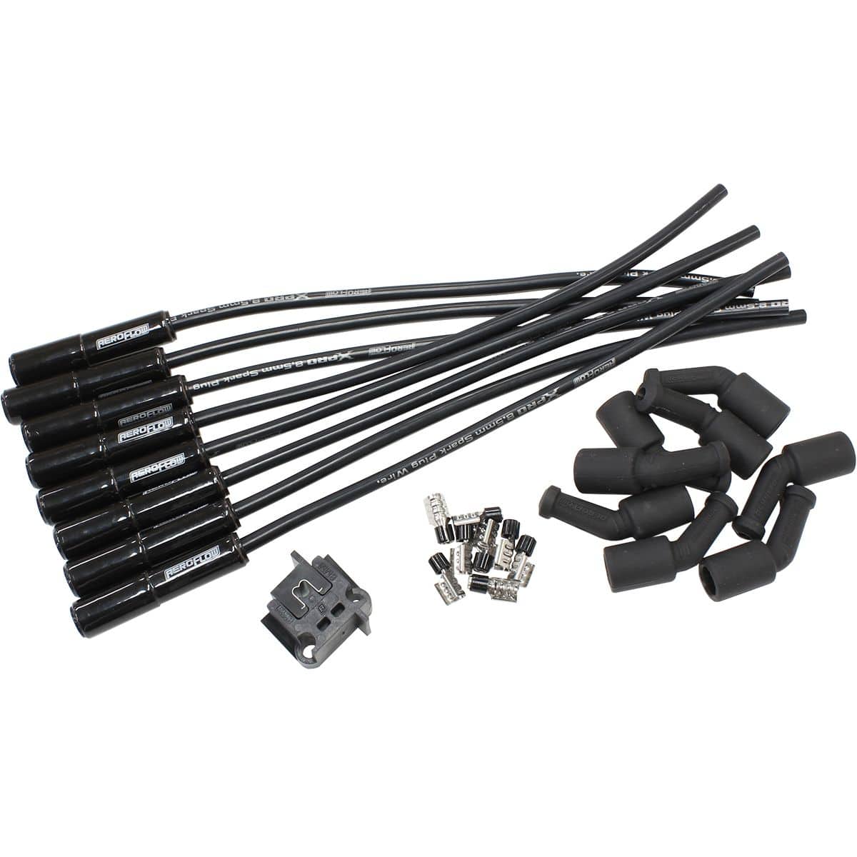 Aeroflow Performance LS Engine Parts AF4038-32073C XPRO Universal Ignition Lead Set with Ceramic Straight Boots Suit GM LS1, LS2 SR