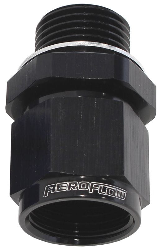 Aeroflow Performance M12 x 1.5 to -8AN Aeroflow Metric To Female AN Swivel Adapters - Black AF906-08-M12BLK SR