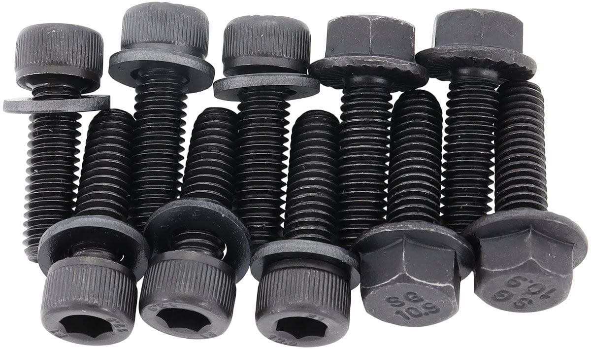 Aeroflow Performance M6 Steel Studs and Nuts, Pack of 10. Aeroflow Nissan SR20 Oil Pan Bolt Kit AF82-2054 SR