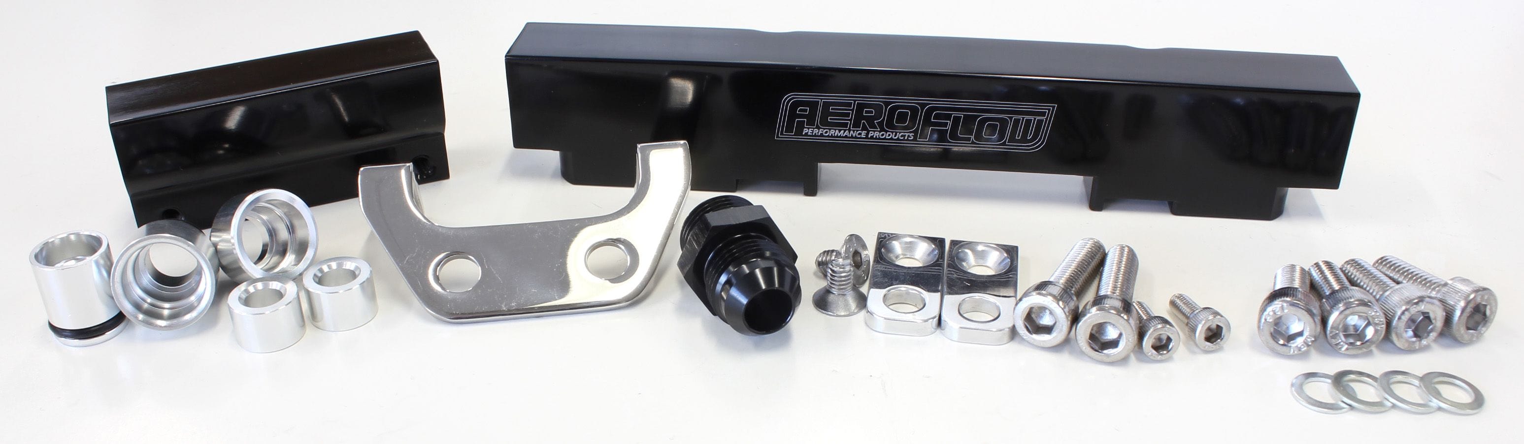 Aeroflow Performance Mazda Series 4,5 13B Billet EFI Fuel Rails - Black Aeroflow AF64-2013BLK SR