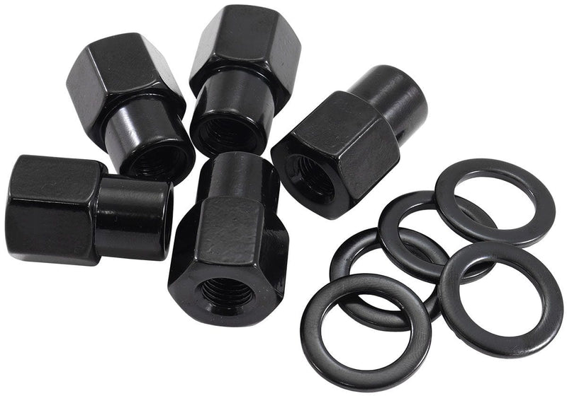 Aeroflow 0.550" Shank Open Black Wheel Nuts - 7/16-20" AF3011-6000