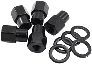 Aeroflow 0.550" Shank Open Black Wheel Nuts - M12 x 1.25mm AF3015-6000