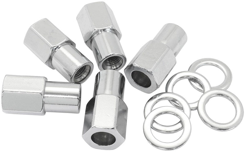 Aeroflow 0.750" Shank Open Chrome Wheel Nuts - 1/2-20" AF3032-7000
