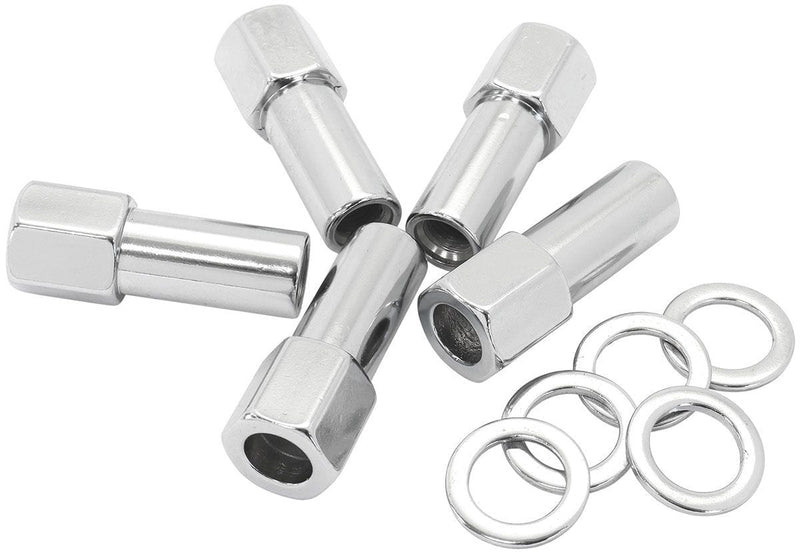 Aeroflow 1.380" Shank Open Chrome Wheel Nuts - 1/2-20" AF3032-9000
