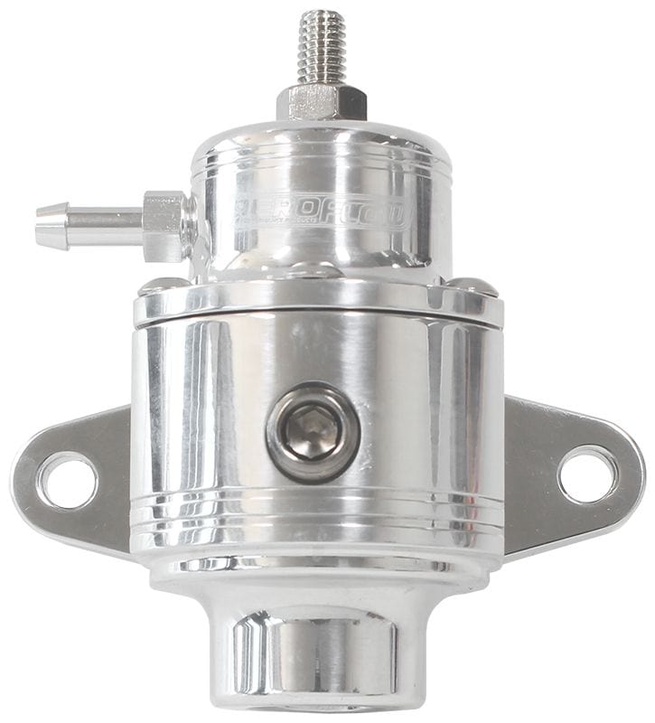 Aeroflow Performance Polished Finish. 3 x -6 ORB Ports, 1 x 1/8" NPT Port Aeroflow Compact Billet 3-Port EFI Fuel Pressure Regulator 30-90psi Adjustable AF66-2058 SR