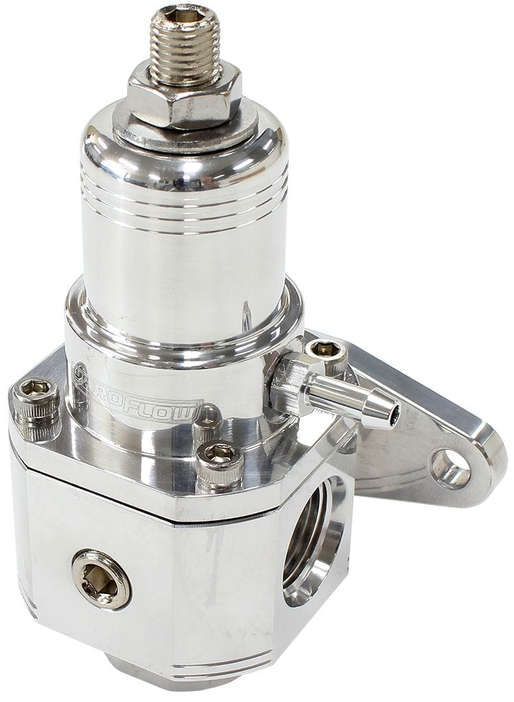 Aeroflow Performance Polished Finish. 3 x -8 ORB Ports & 1 x 1/8" NPT Port Aeroflow Carburettor/EFI 3-Port 800hp Billet Fuel Pressure Bypass Regulator 3-60 psi Adju SR