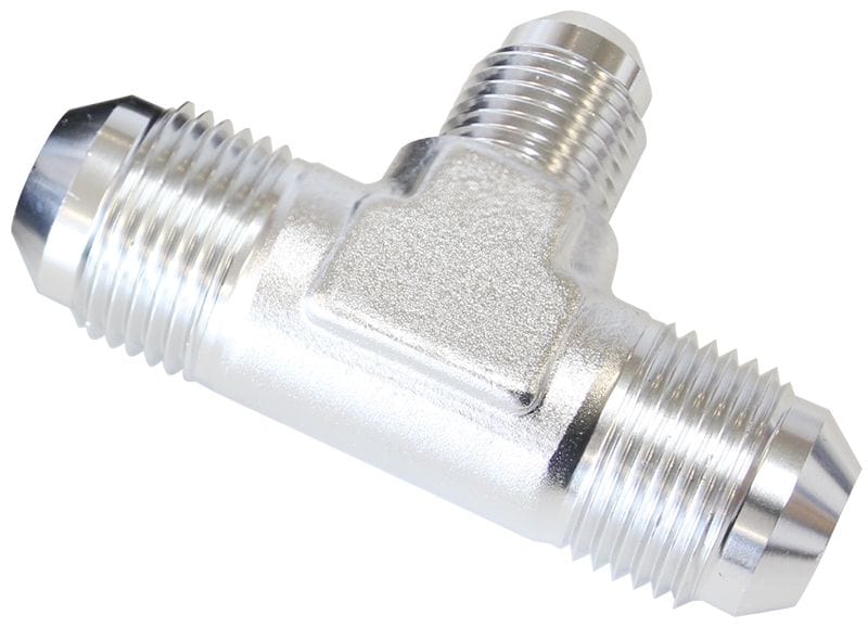 Aeroflow Performance Silver Aeroflow Flare AN Stepped Tee -6AN with -4AN on the side AF831-04-06S SR