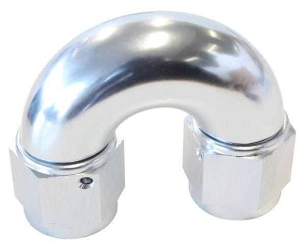 Aeroflow Performance Silver Finish Aeroflow 180° Full Flow Female Coupler -8AN AF536-08S SR