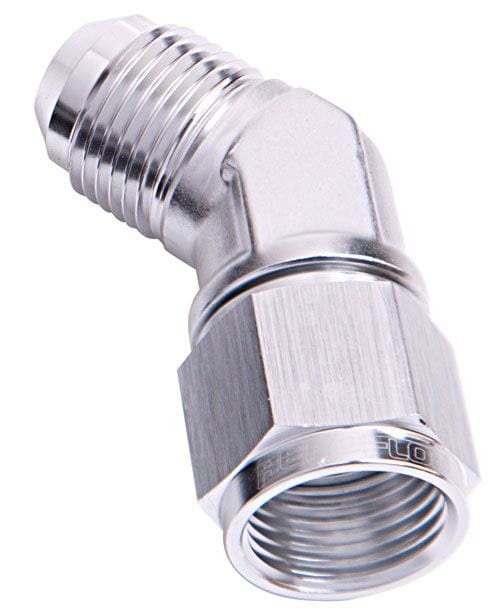 Aeroflow Performance Silver Finish Aeroflow 45° Female/Male Flare Swivel -8AN AF142-08S SR
