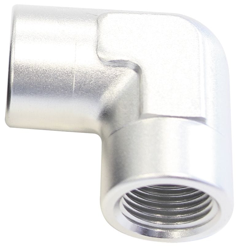 Aeroflow Performance Silver Finish Aeroflow 90° NPT Female Adapter - 1/2" AF913-08S SR