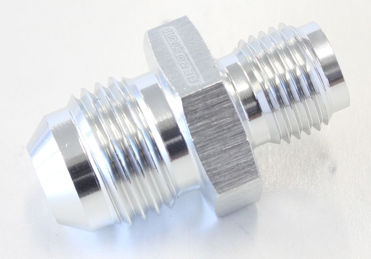 Aeroflow Performance Silver Finish Aeroflow Inverted Seat Adapter 7/16"-24 to -6AN AF702-06S SR