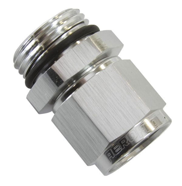 Aeroflow Performance Silver Finish Aeroflow Male -8 ORB to Female -10AN Swivel Adapter AF907-10-08S SR